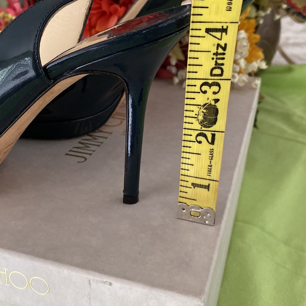 JIMMY CHOO sling stilettos nova dark blue made in Italy. - Picture 12 of 16